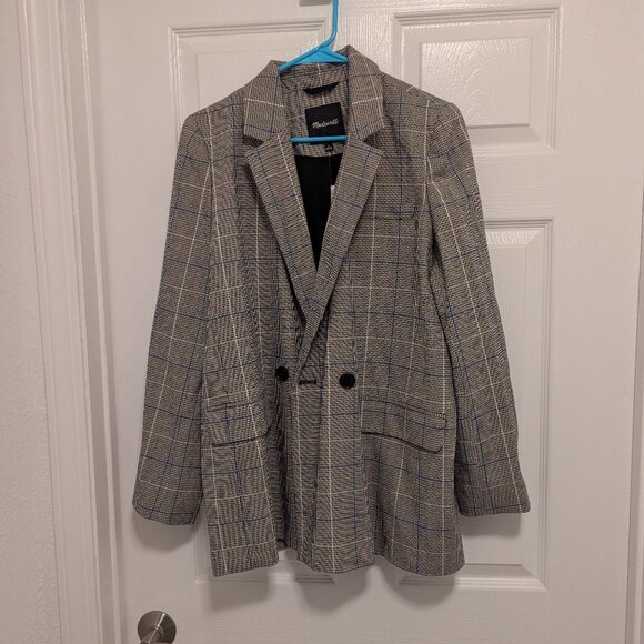 Madewell Caldwell Double-Breasted Blazer in Palmyra Plaid - Picture 1 of 7